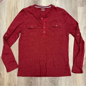 Express Henley Red Long Sleeve Top size XL